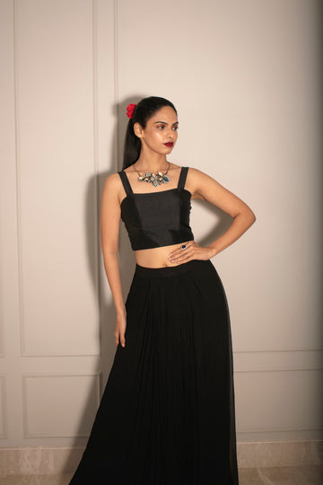 Tube Top & Knife Pleated Skirt (without can-can)
