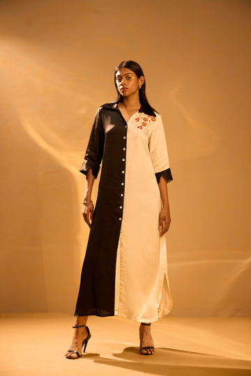 Embroidered Maxi Shirt Dress