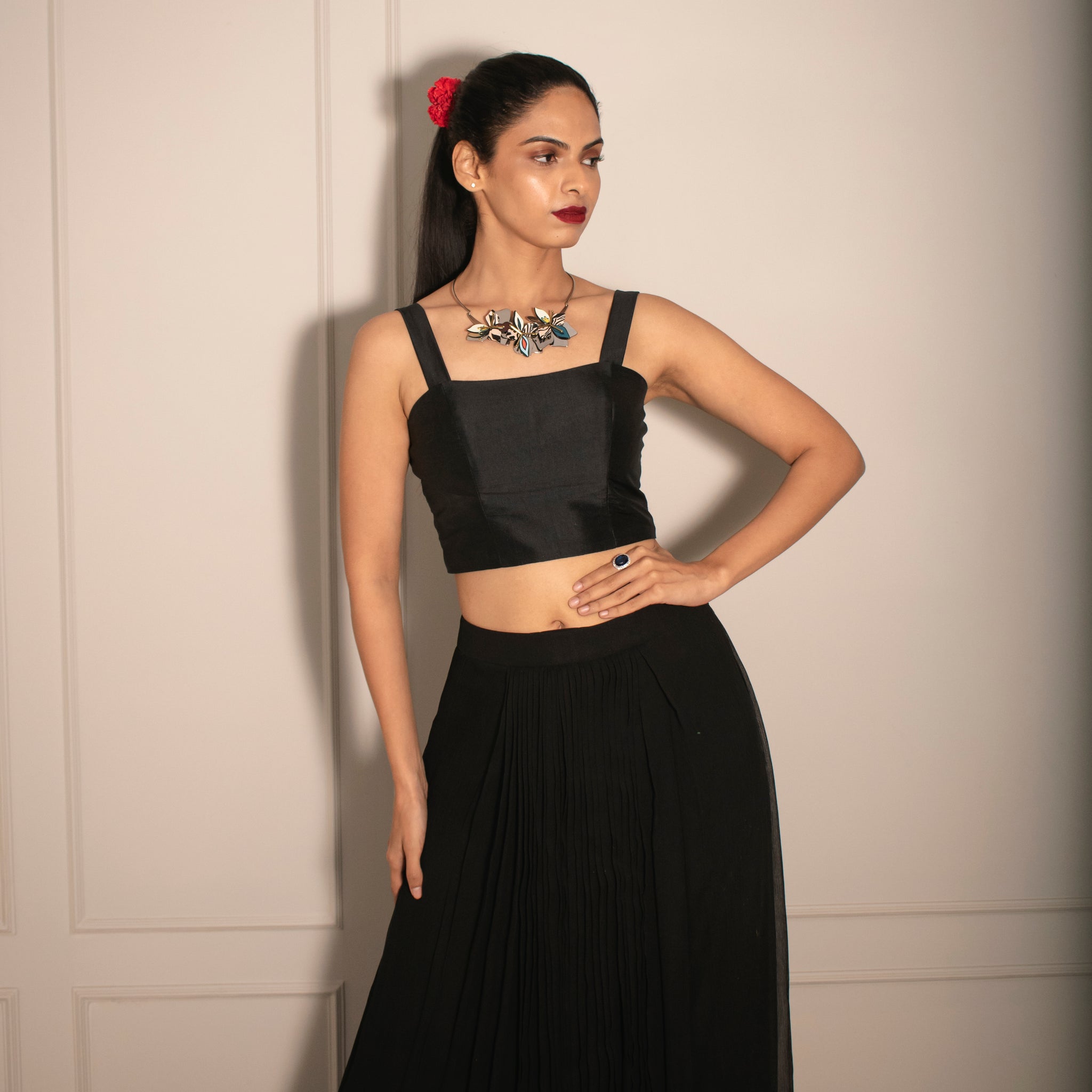 Tube Top & Knife Pleated Skirt (without can-can)