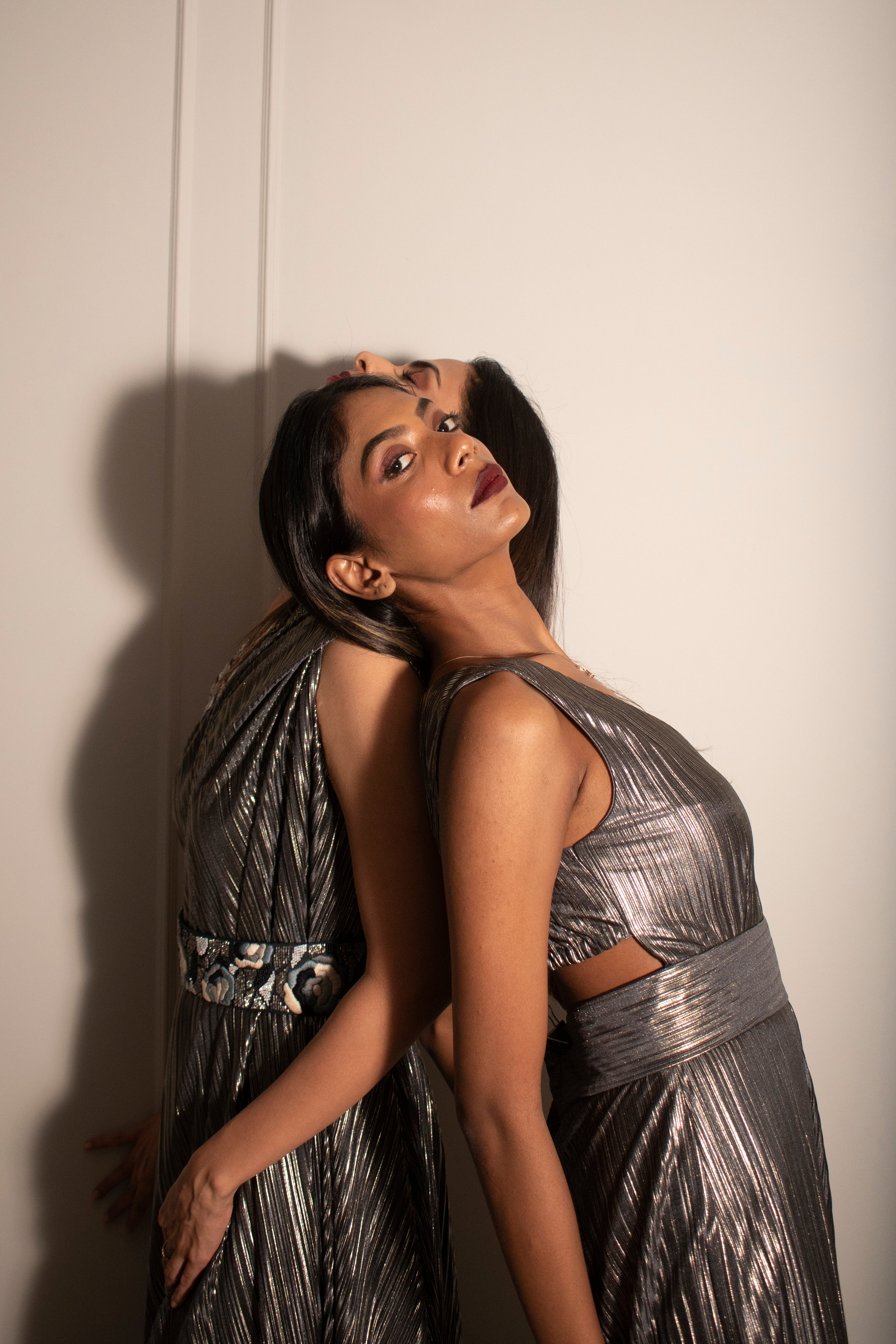 SHUSH Shimmer Jumpsuit & Hand-embroidered Belt