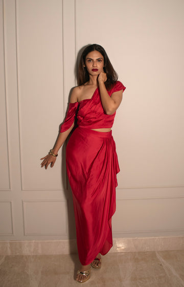 Multi-Way Tube Top & Draped Wrap Skirt