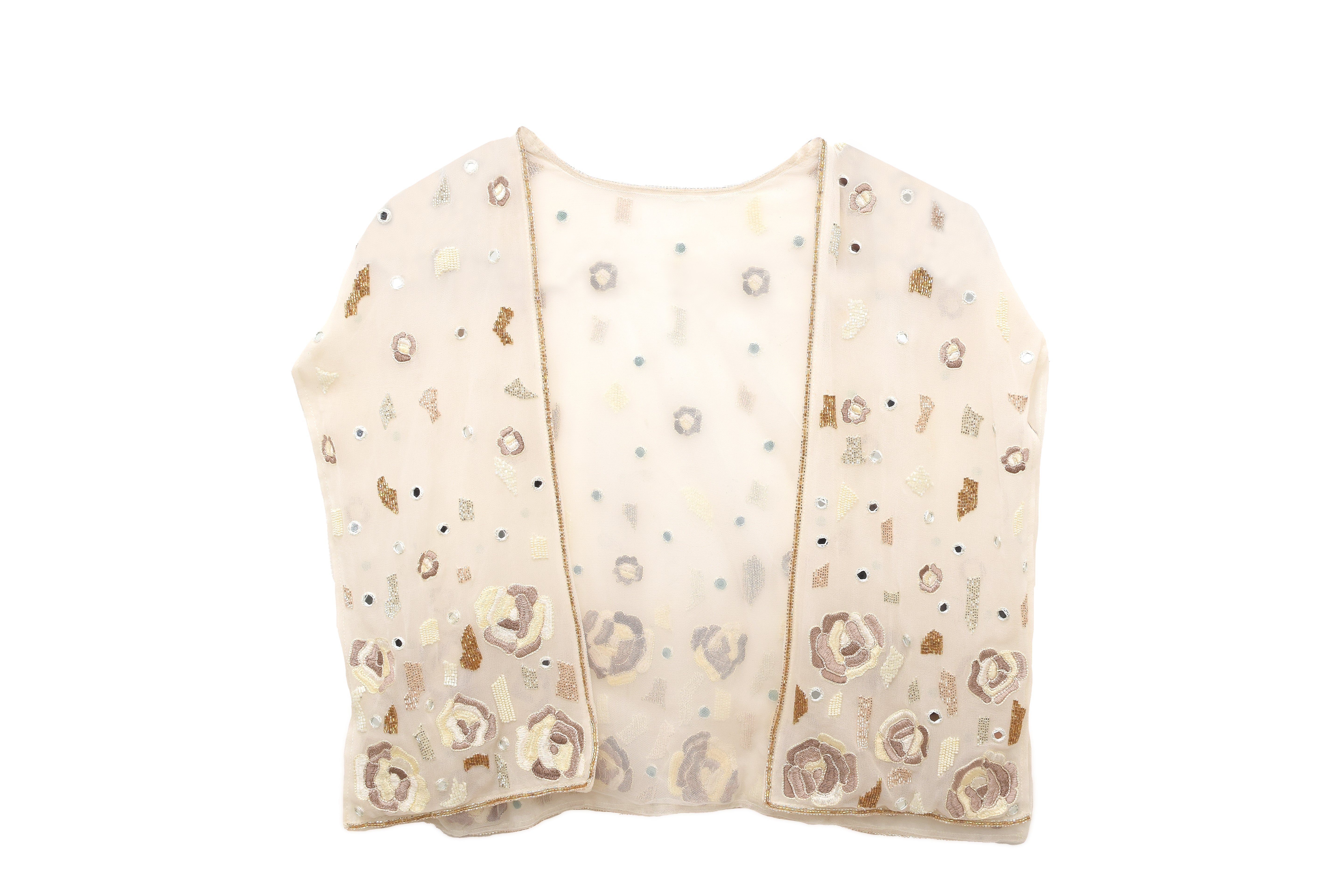 Tube Top, Mosaic Square Cape & Stitched-down Pleated Pants