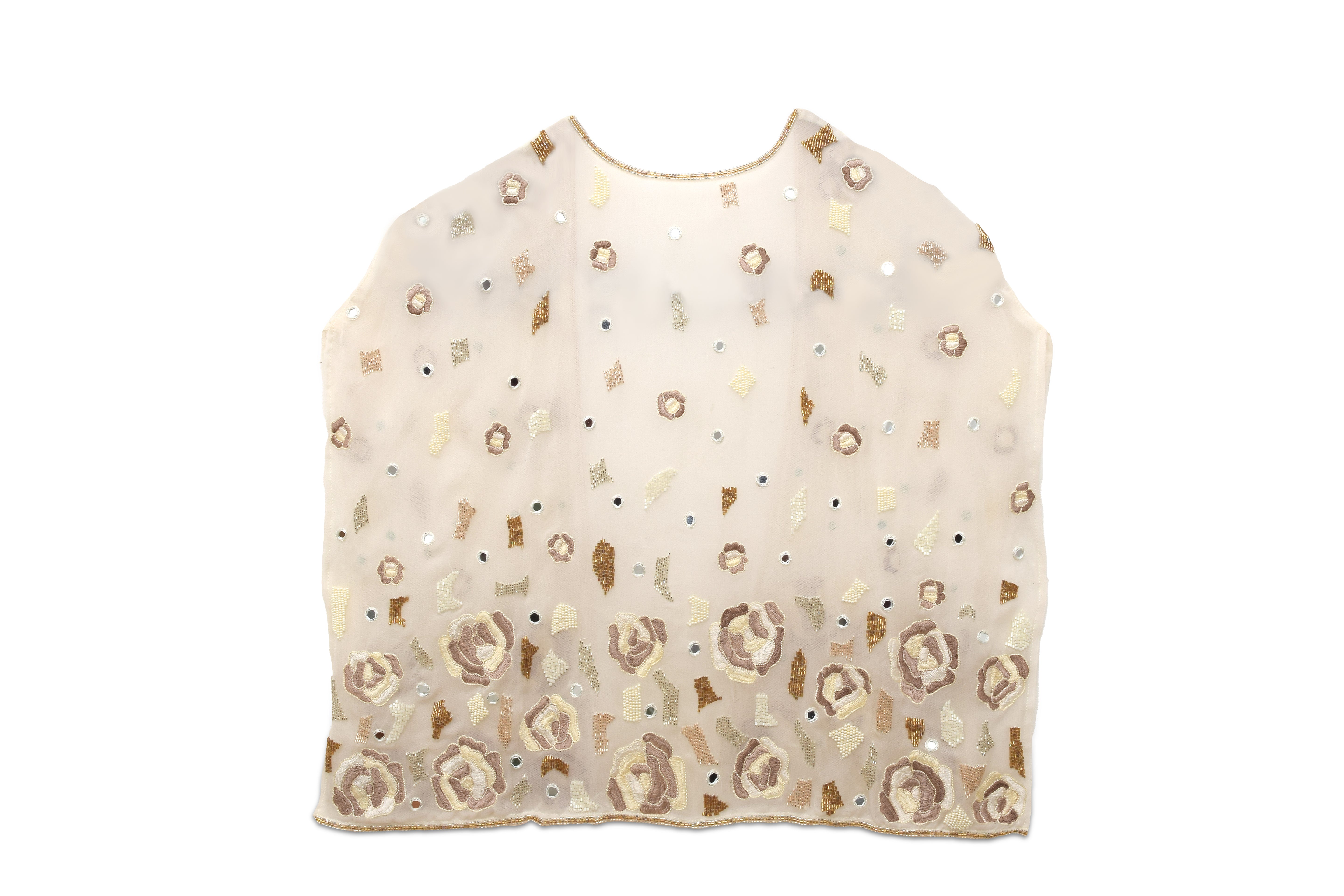 Tube Top, Mosaic Square Cape & Stitched-down Pleated Pants