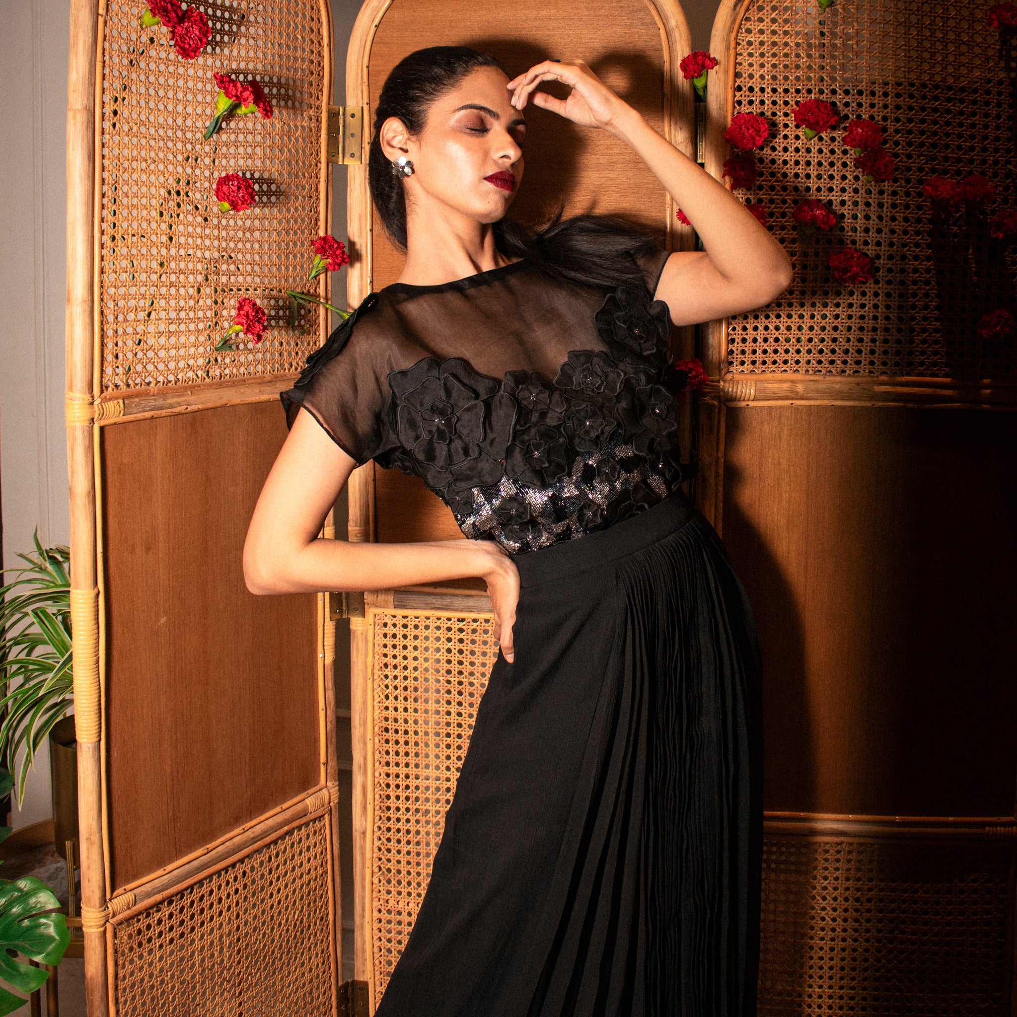 FLOR Top & Knife Pleated Skirt (without can-can)
