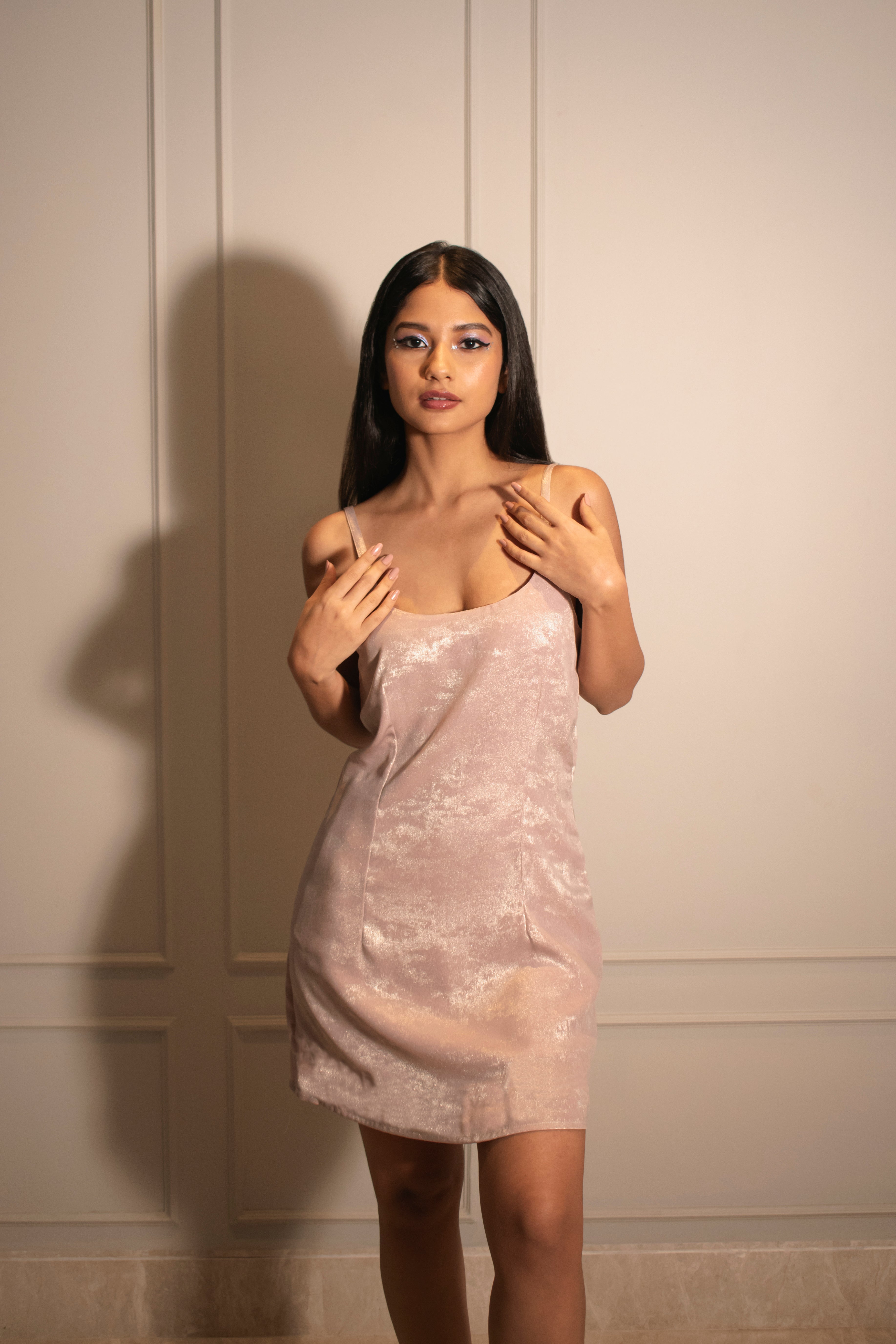Embroidered Organza Shirt Dress & Foil Slip Dress