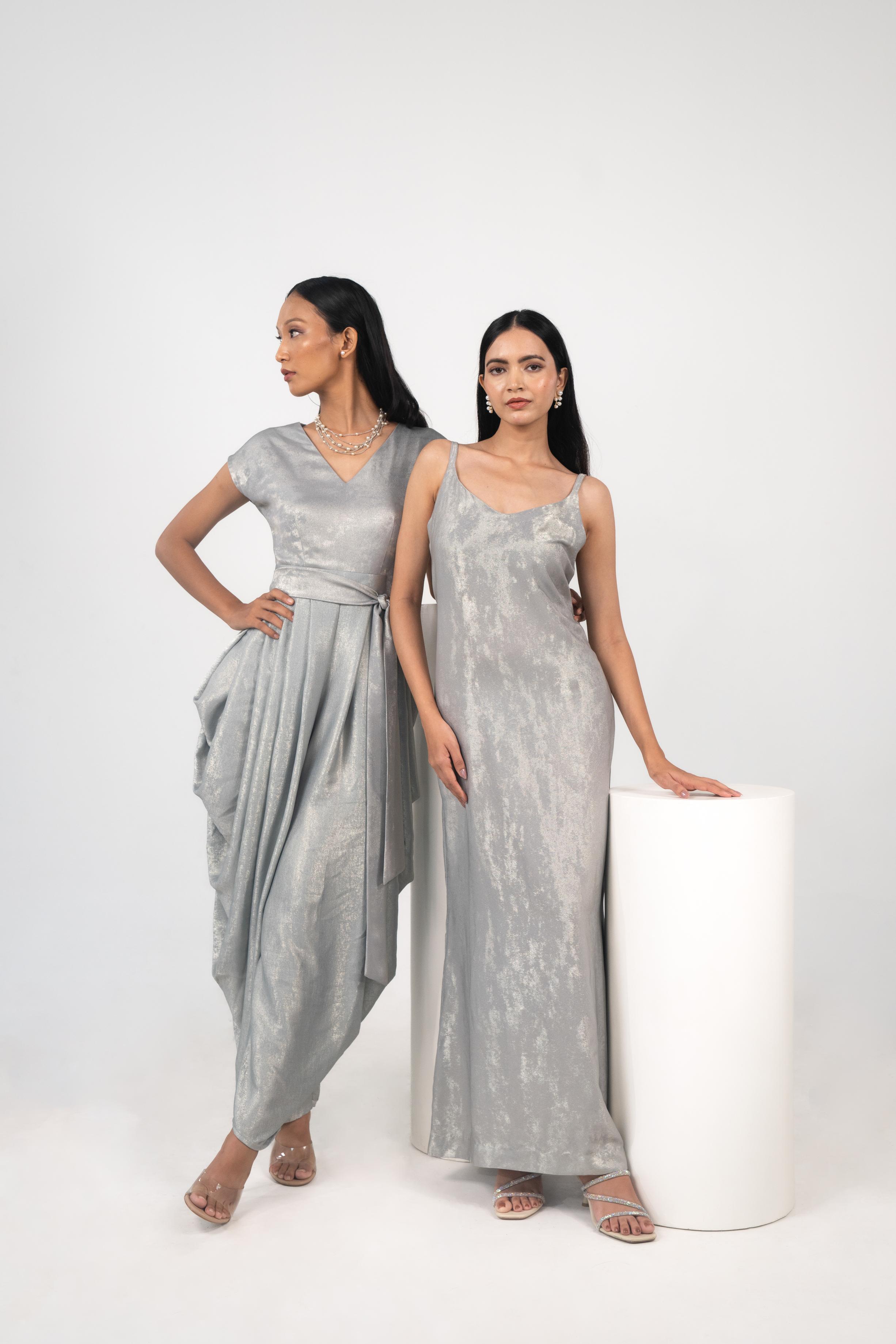 Foil Cowl Jumpsuit