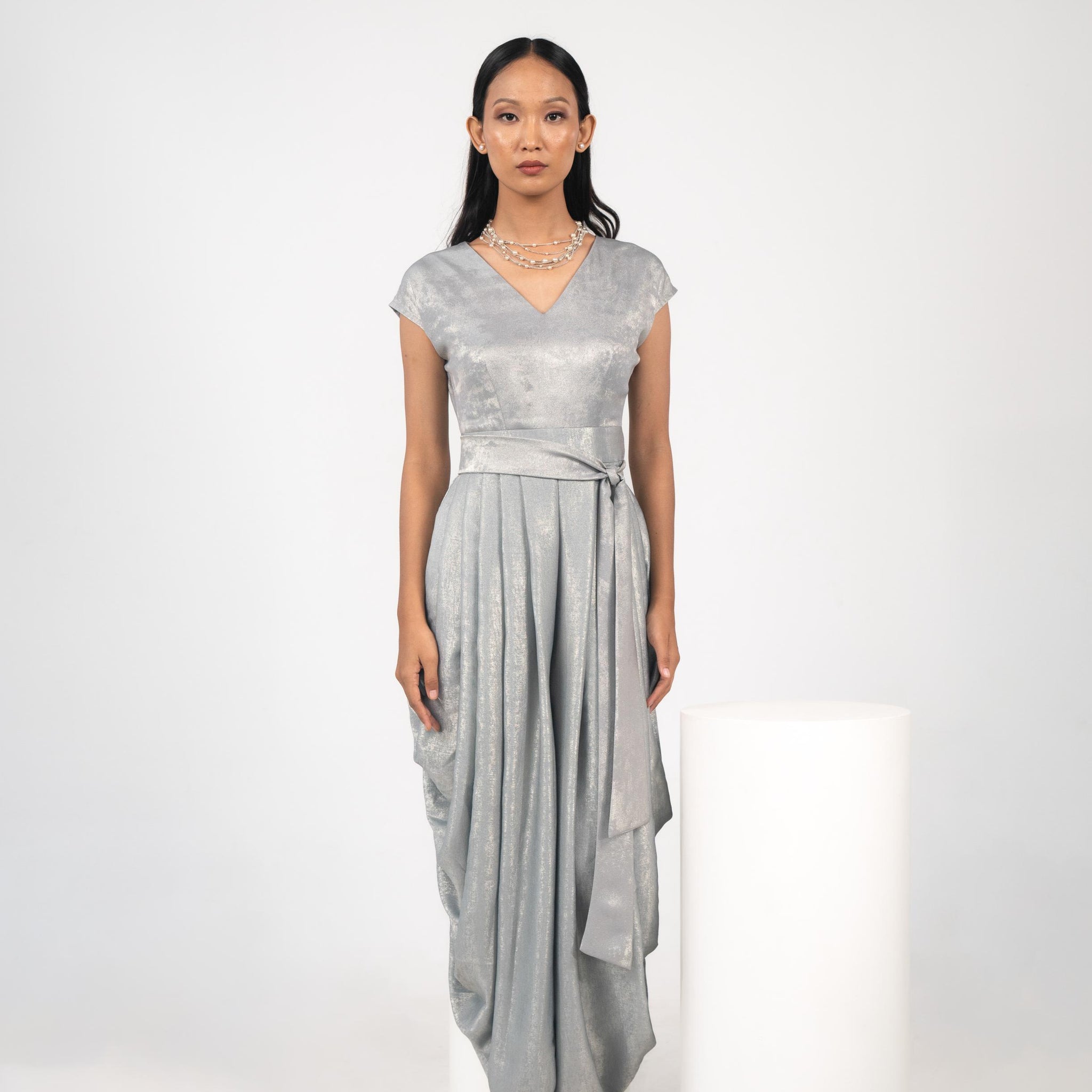 Foil Cowl Jumpsuit