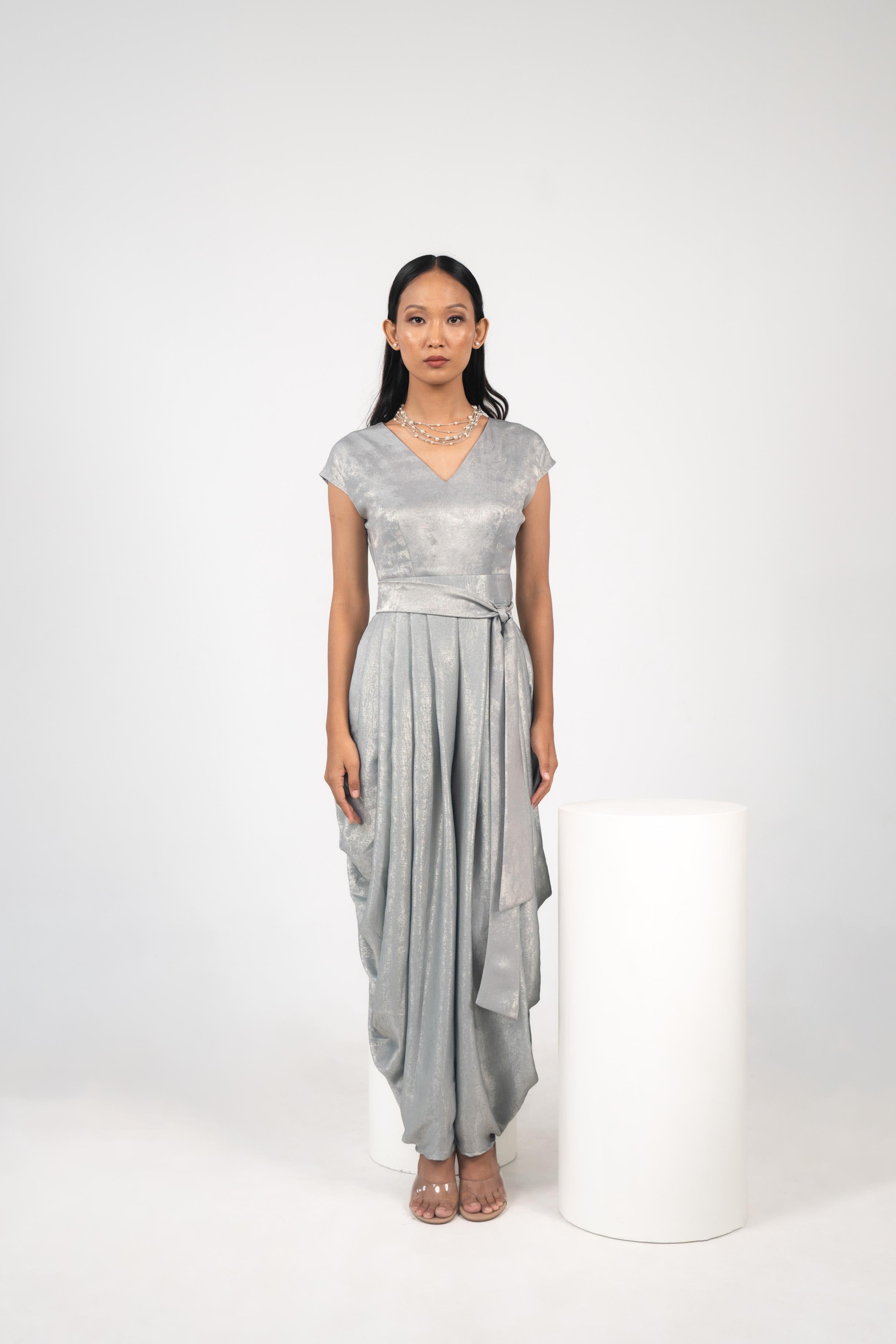 Foil Cowl Jumpsuit