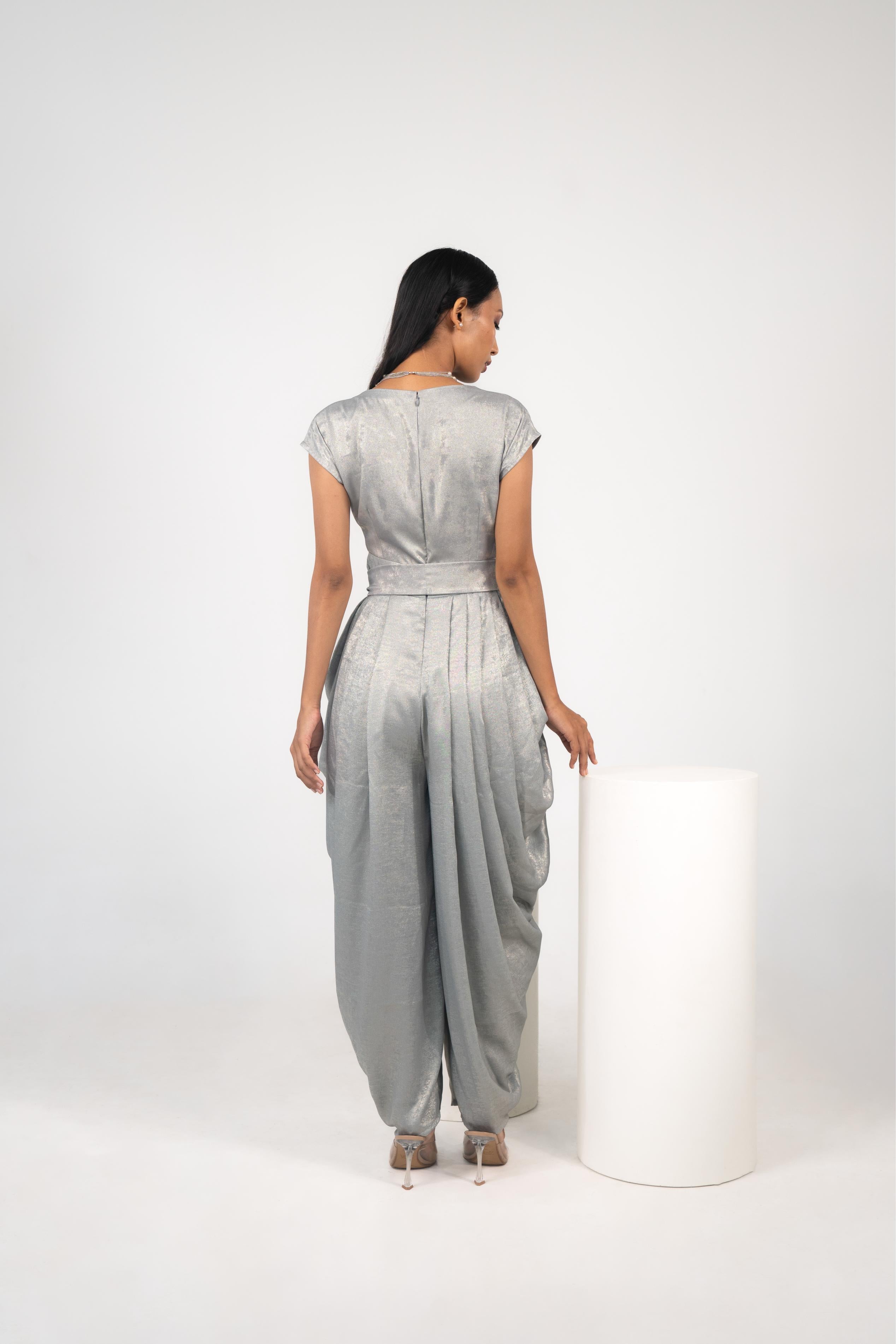Foil Cowl Jumpsuit