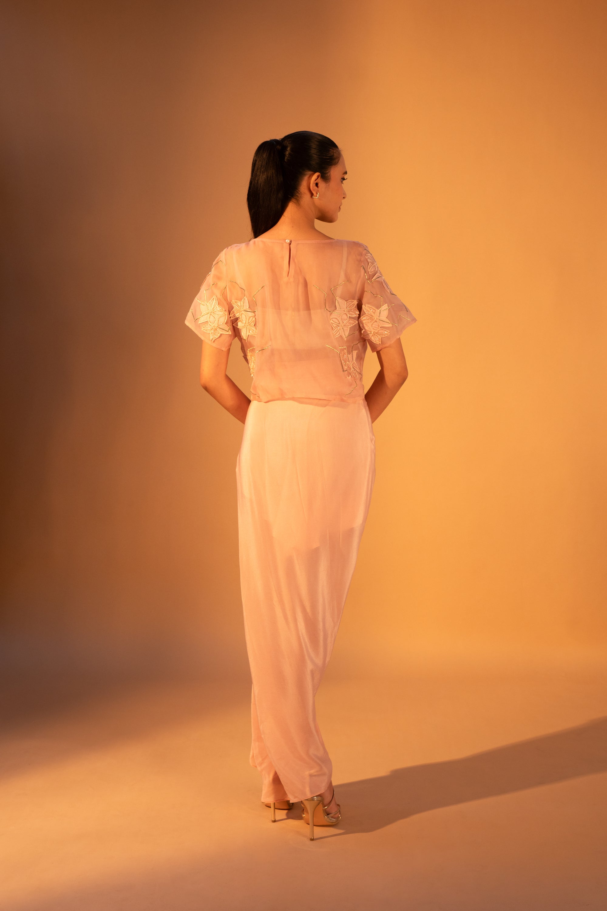 HANA Applique Top & Side Pleated Skirt