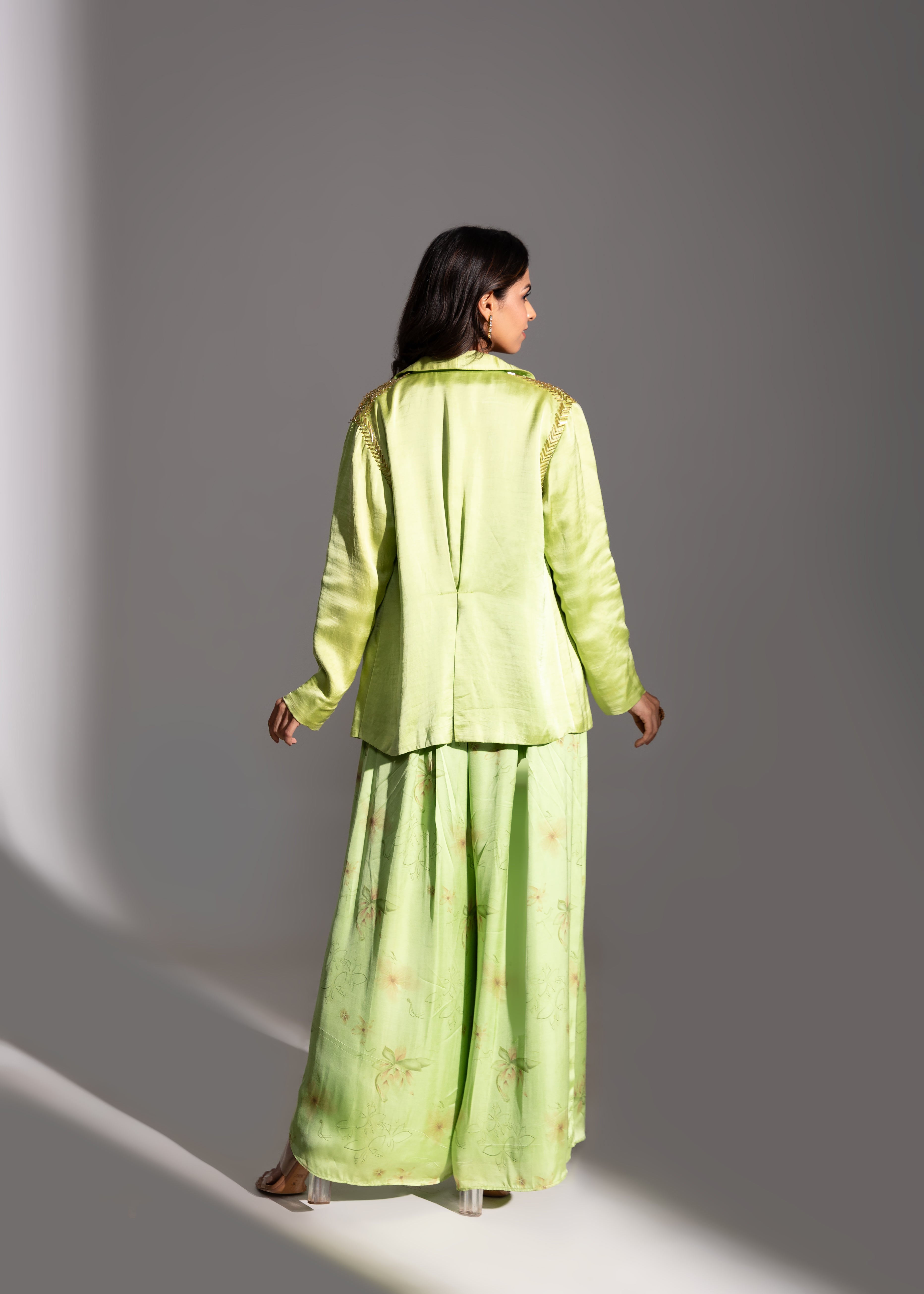 NEH Lime Printed Pant Set