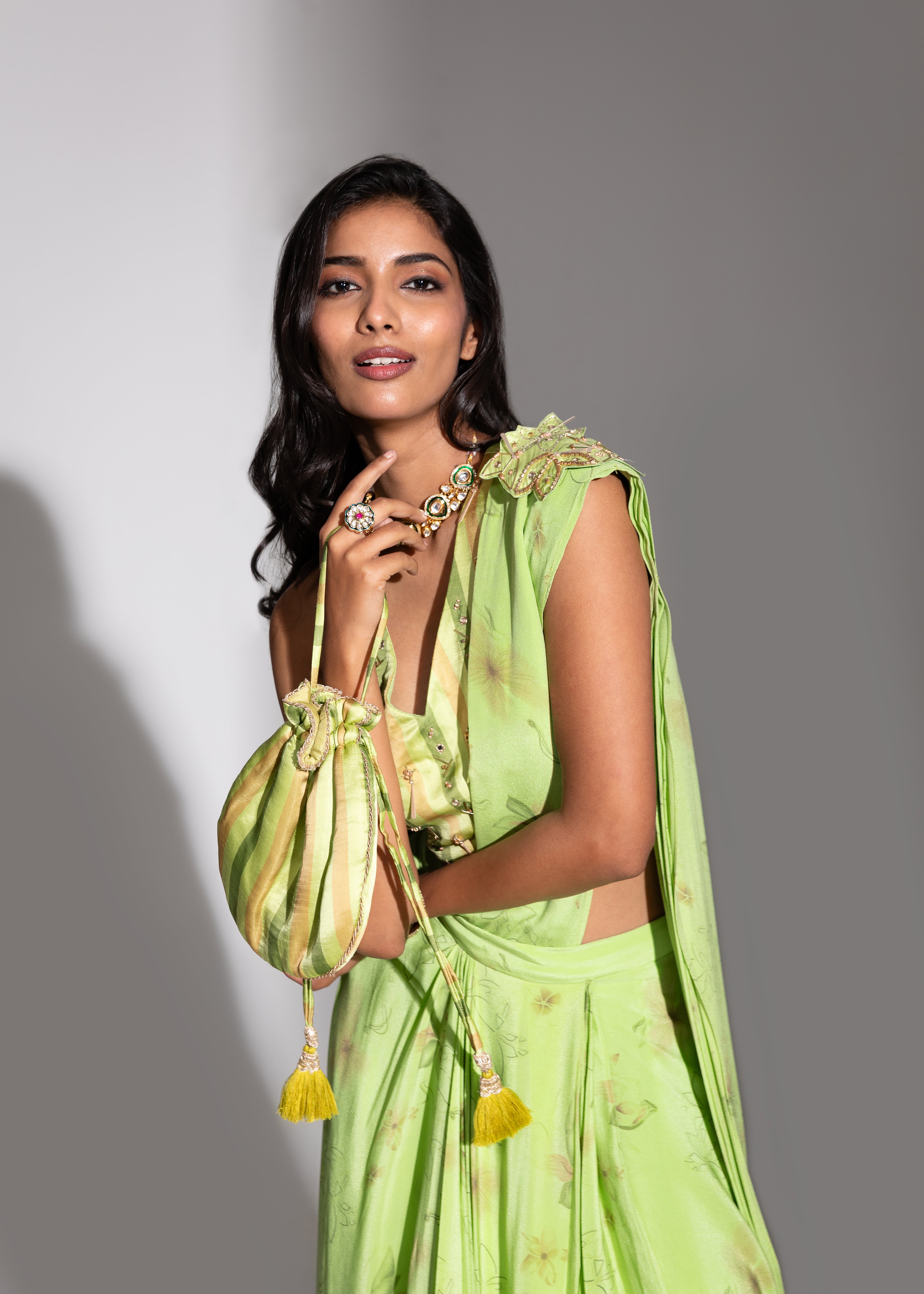 MIDORI Draped Saree Set