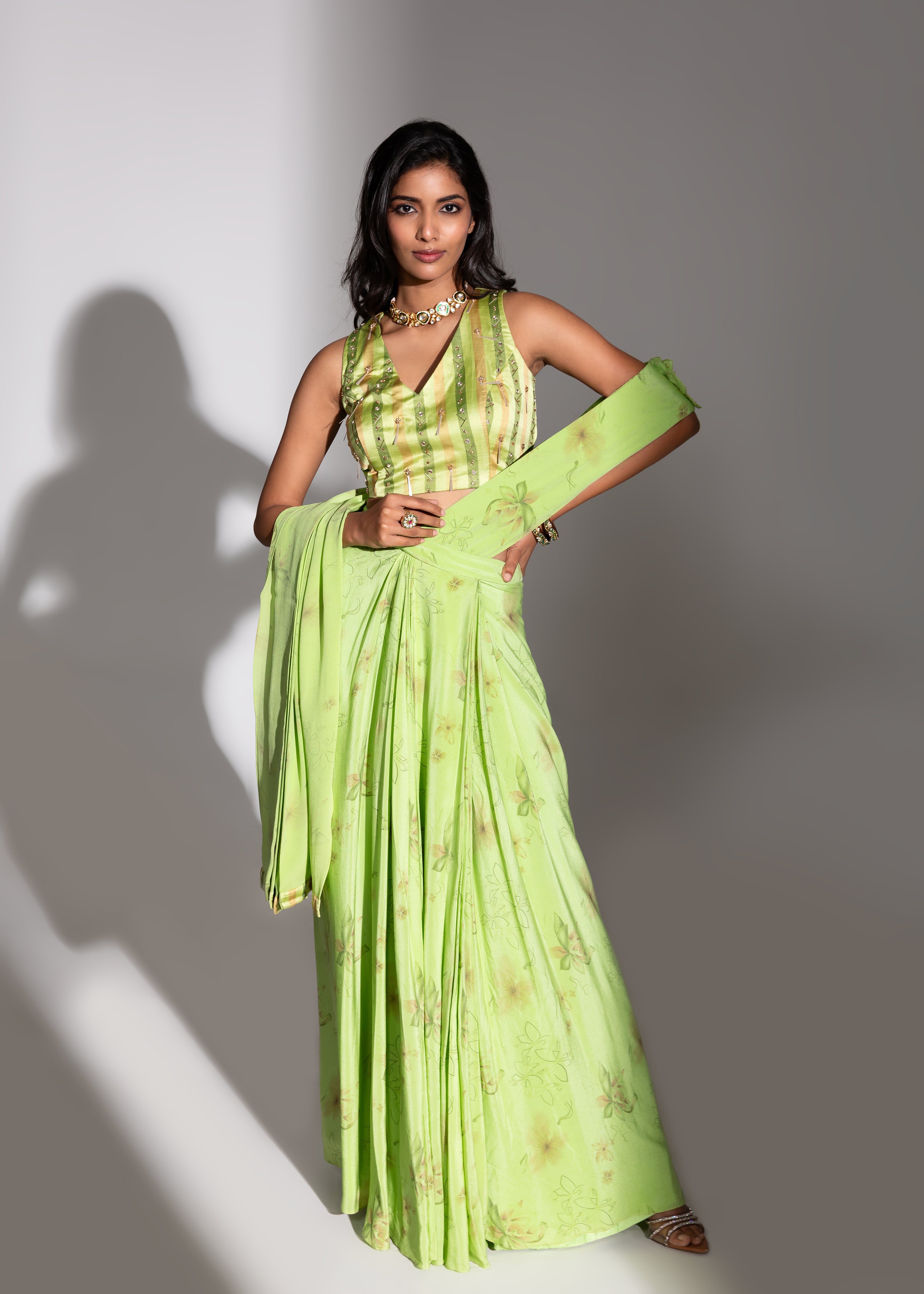 MIDORI Draped Saree Set
