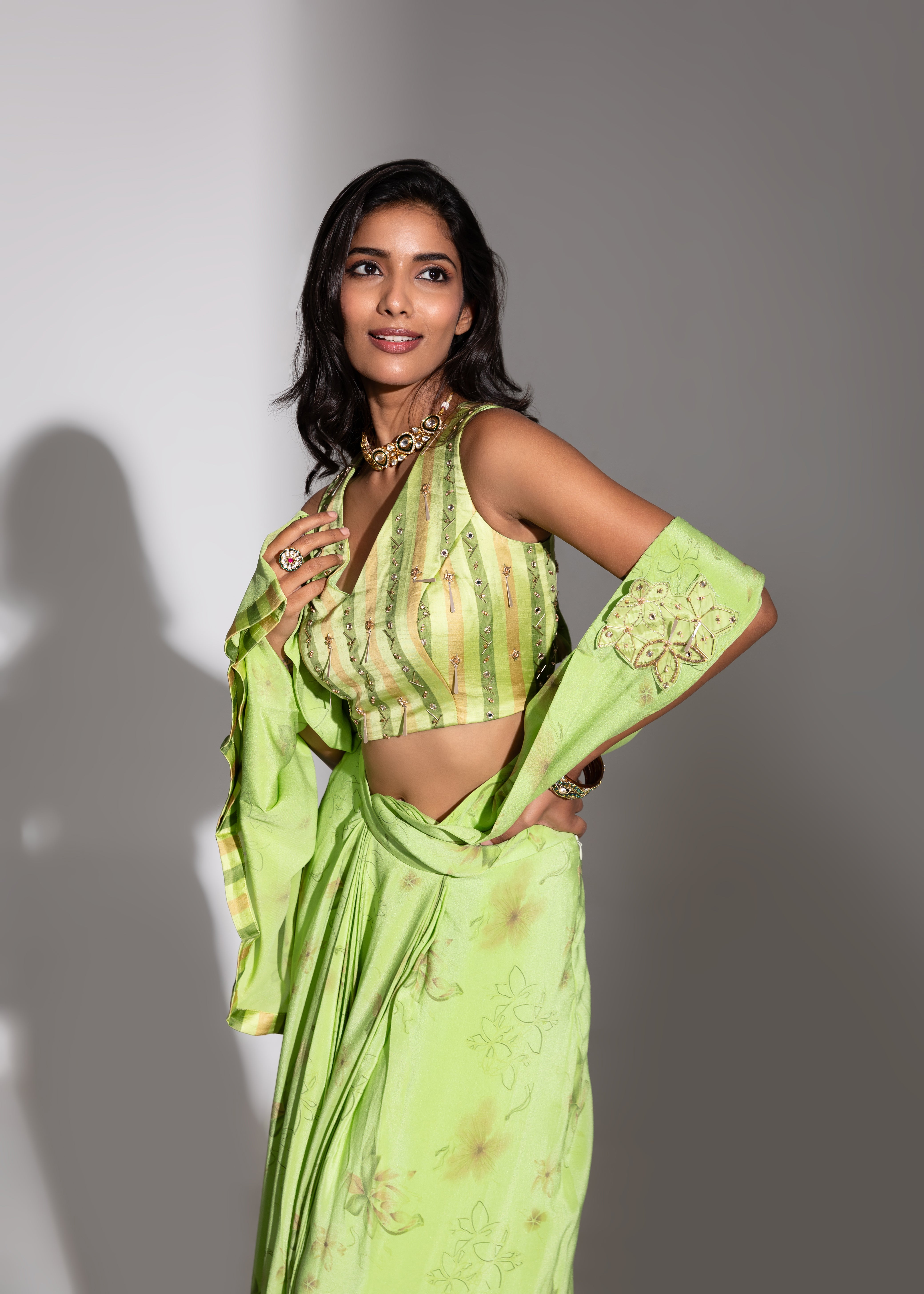 MIDORI Draped Saree Set