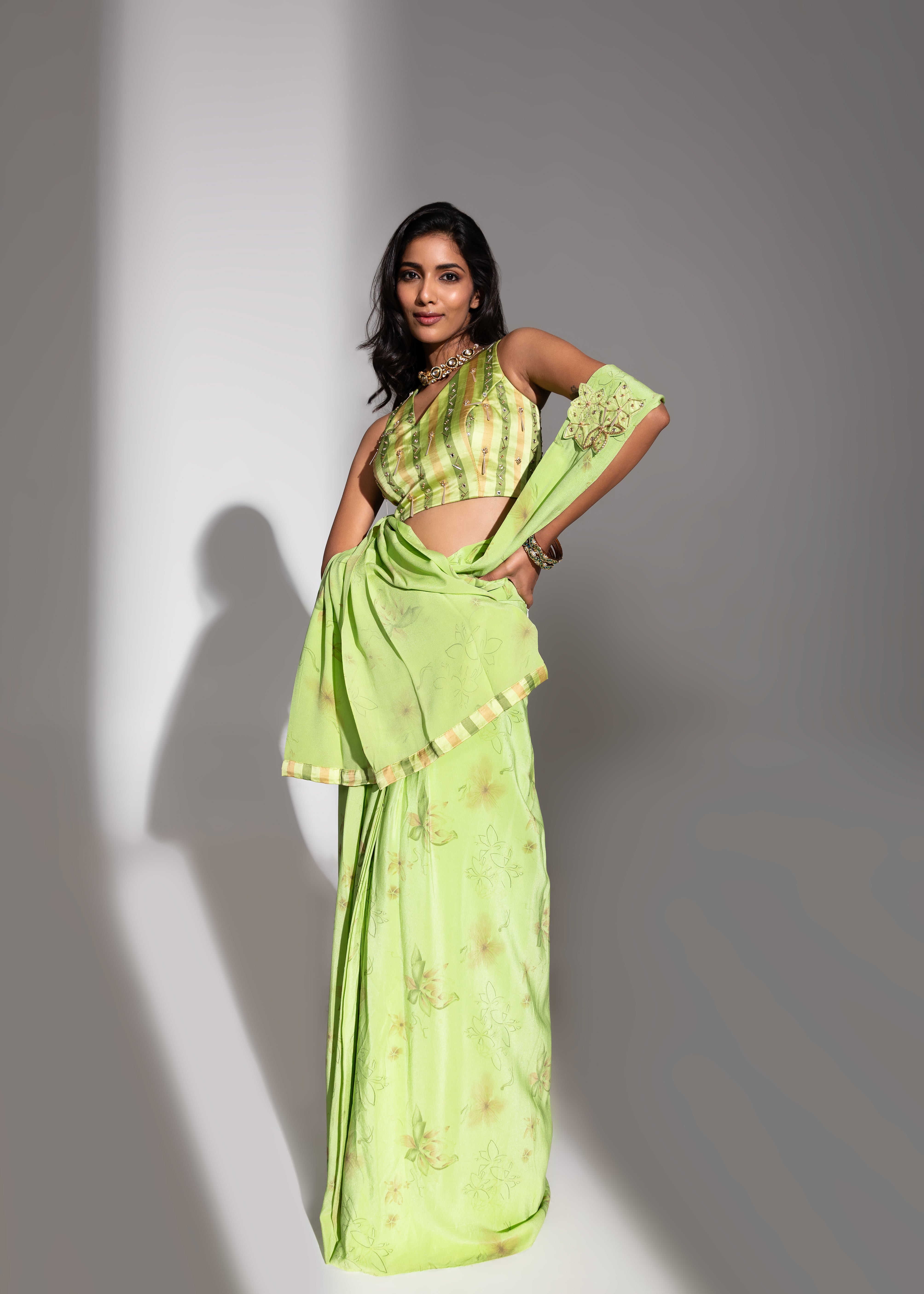 MIDORI Draped Saree Set