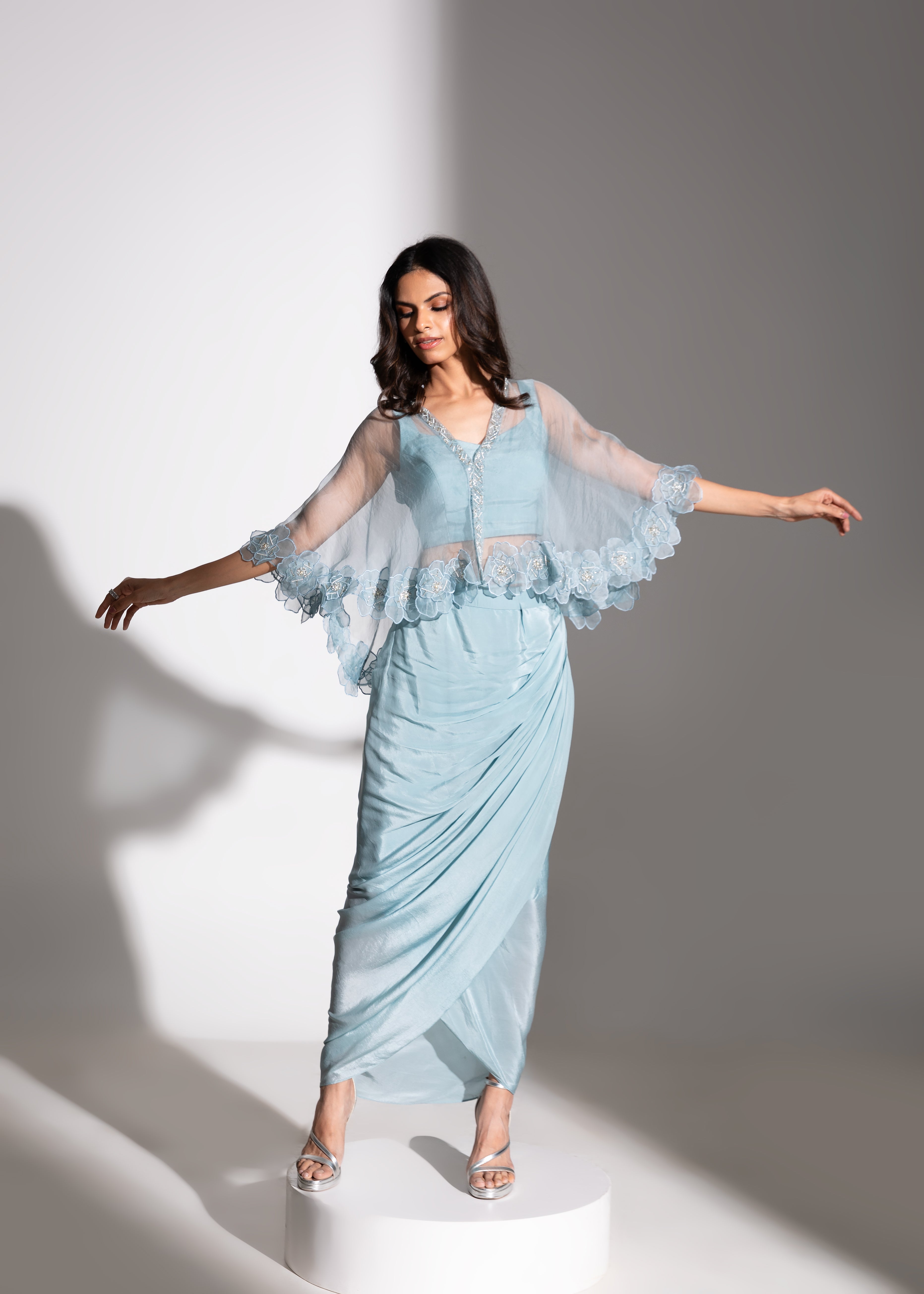 SAKURA Cape, AMAI Blouse & Skirt Set