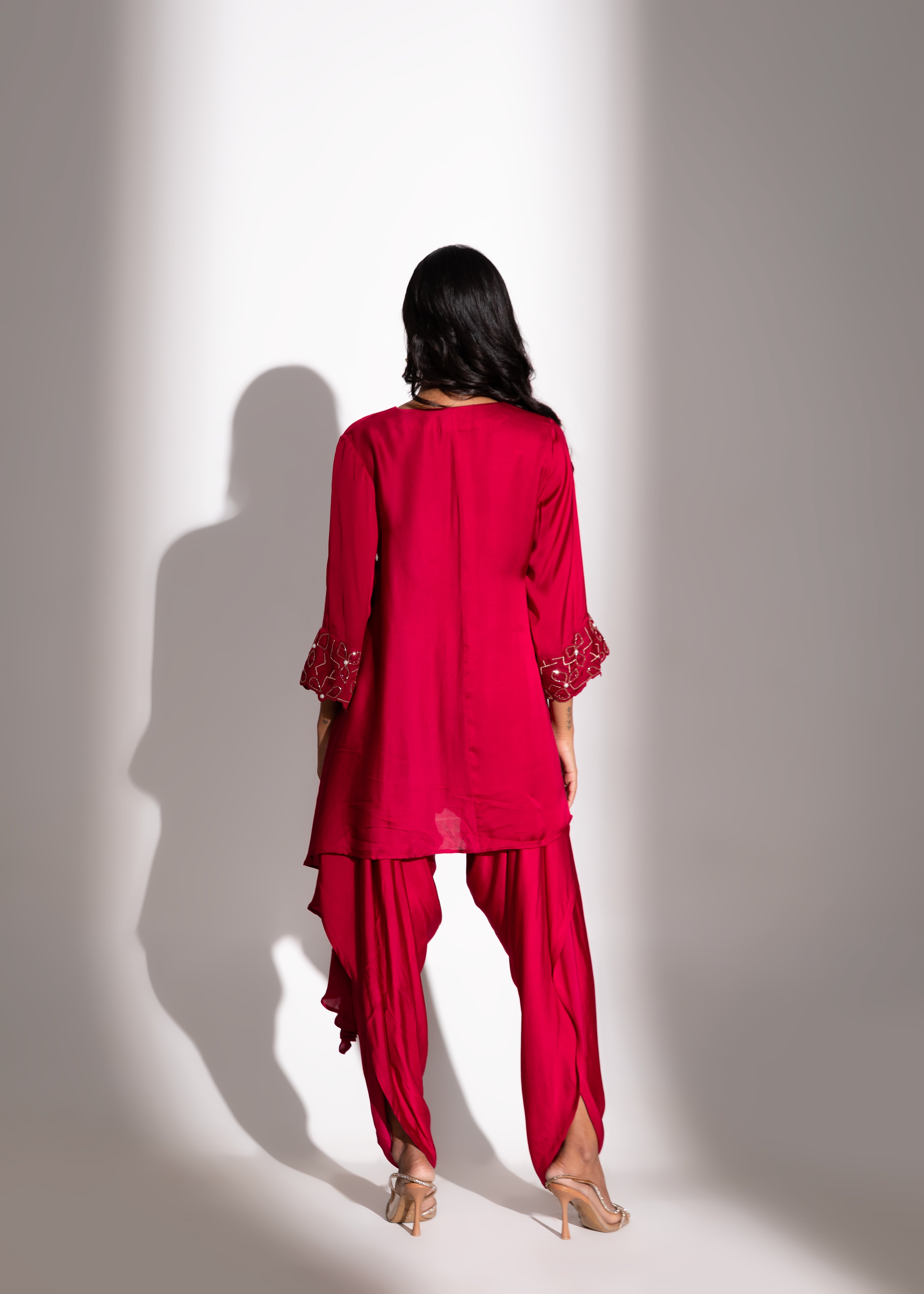 HIKARI Cutwork Top & Dhoti Set