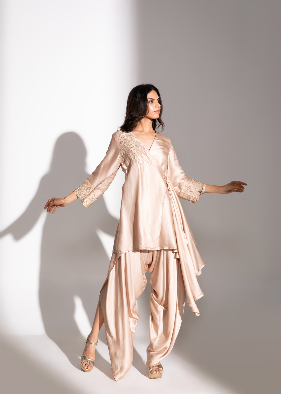 HIKARI Cutwork Top & Dhoti Set