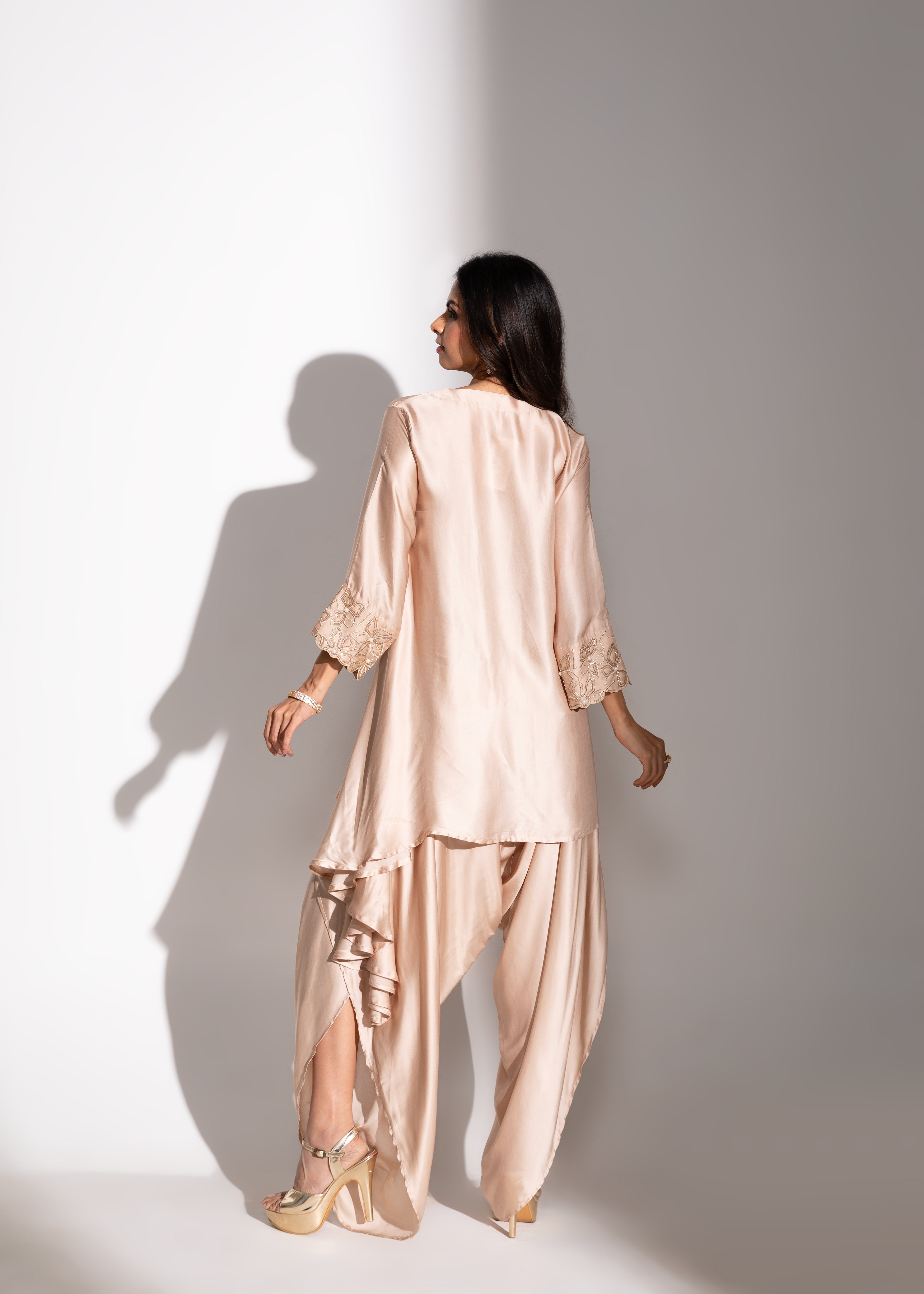 HIKARI Cutwork Top & Dhoti Set