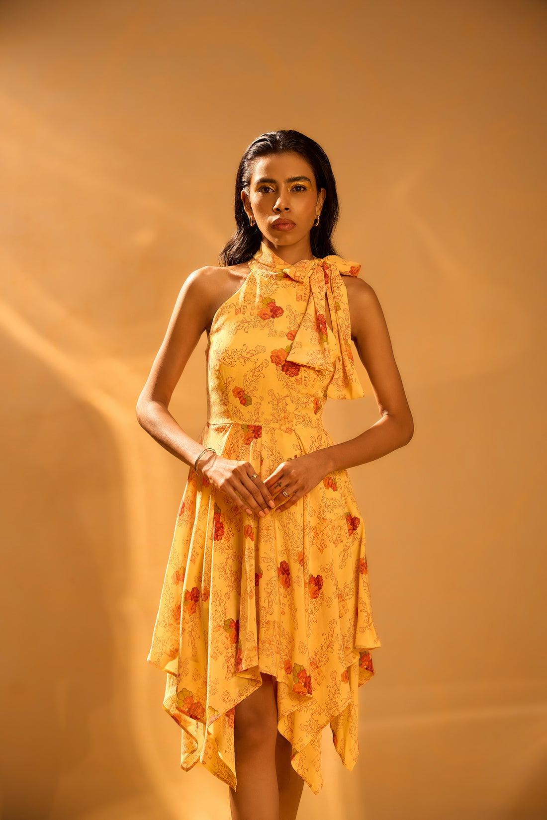 Printed Sleeveless Tie-up Tunic & Flared Sharara Pants