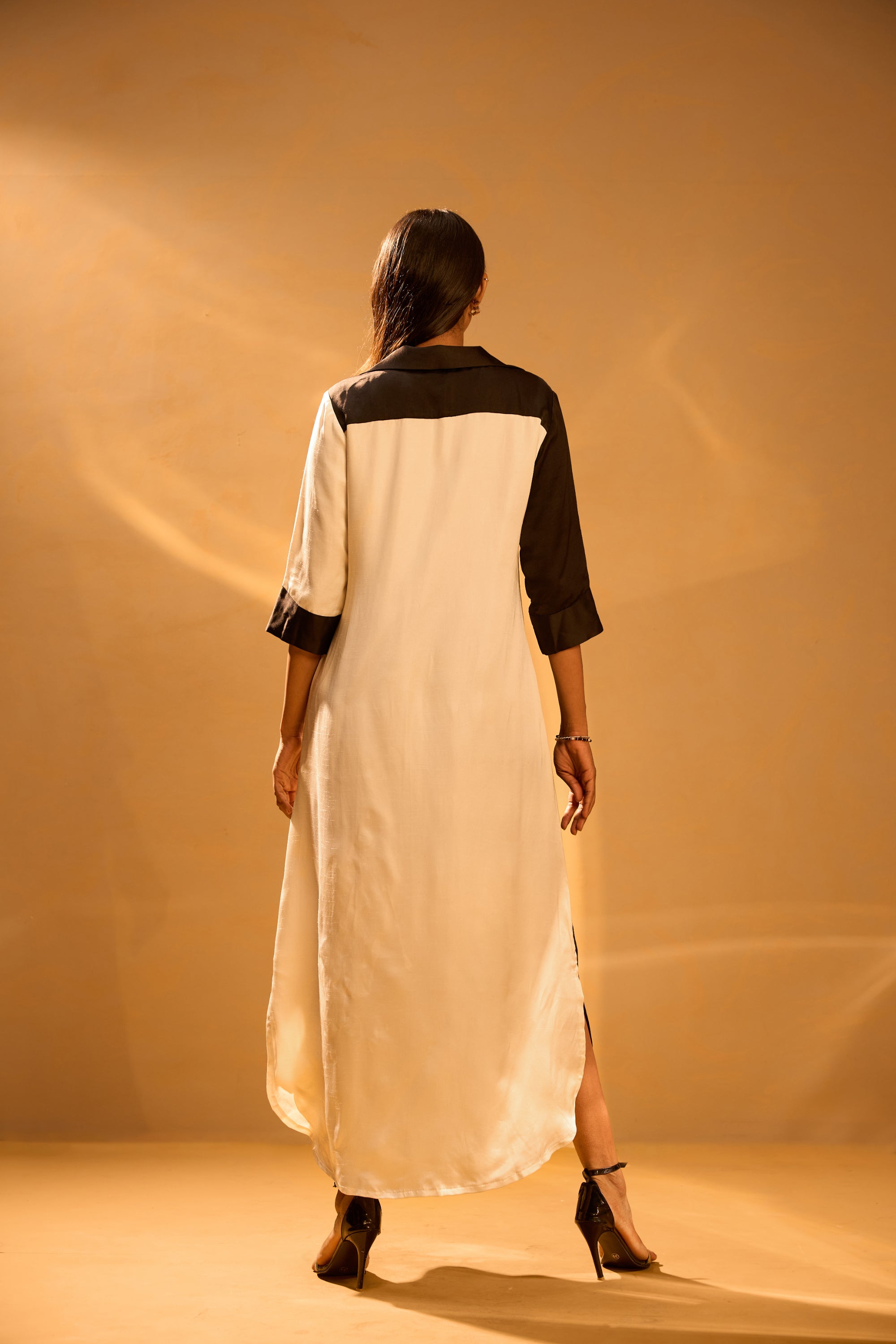 Embroidered Maxi Shirt Dress