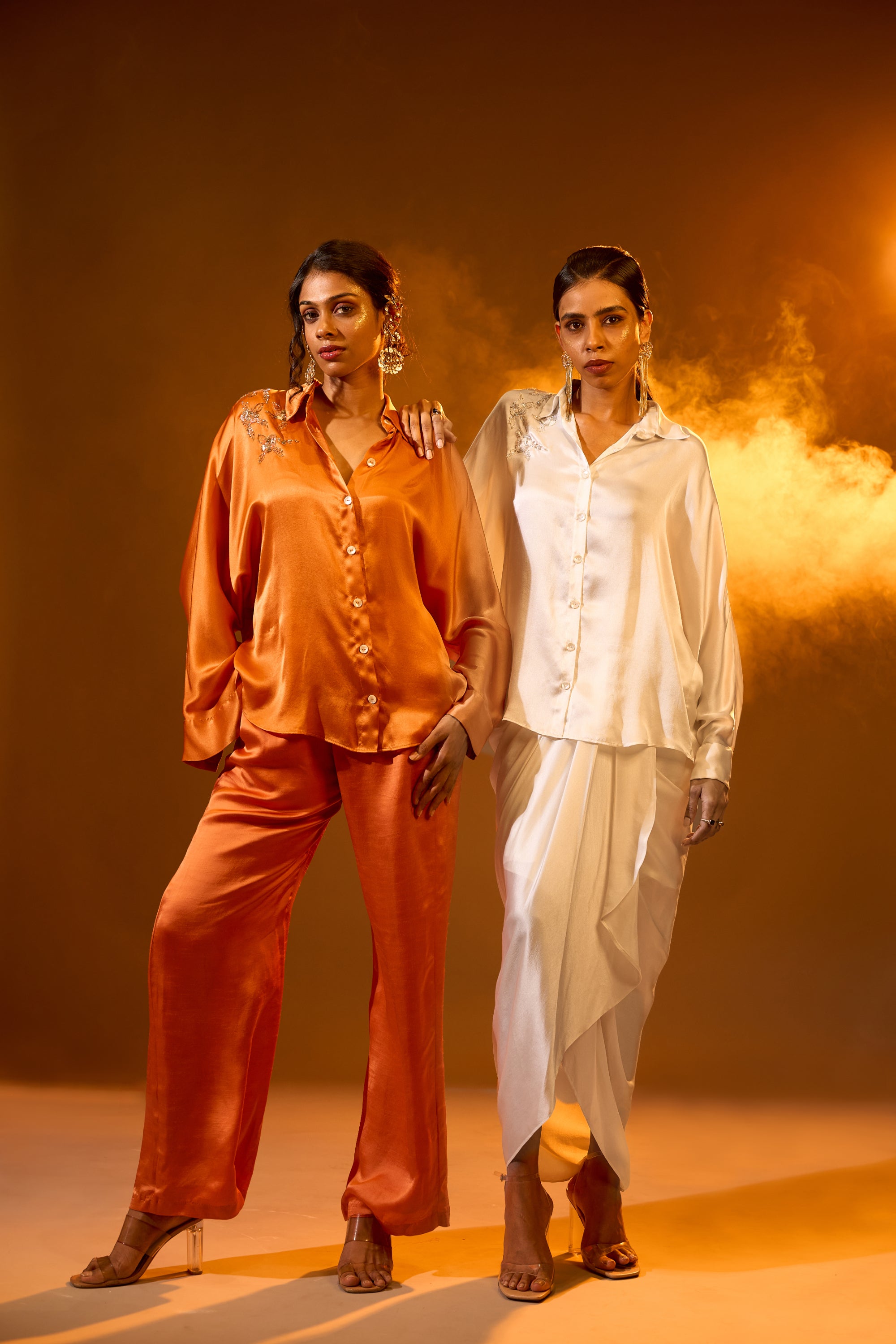 Floral Embroidery Relaxed Shirt & Relaxed Pants