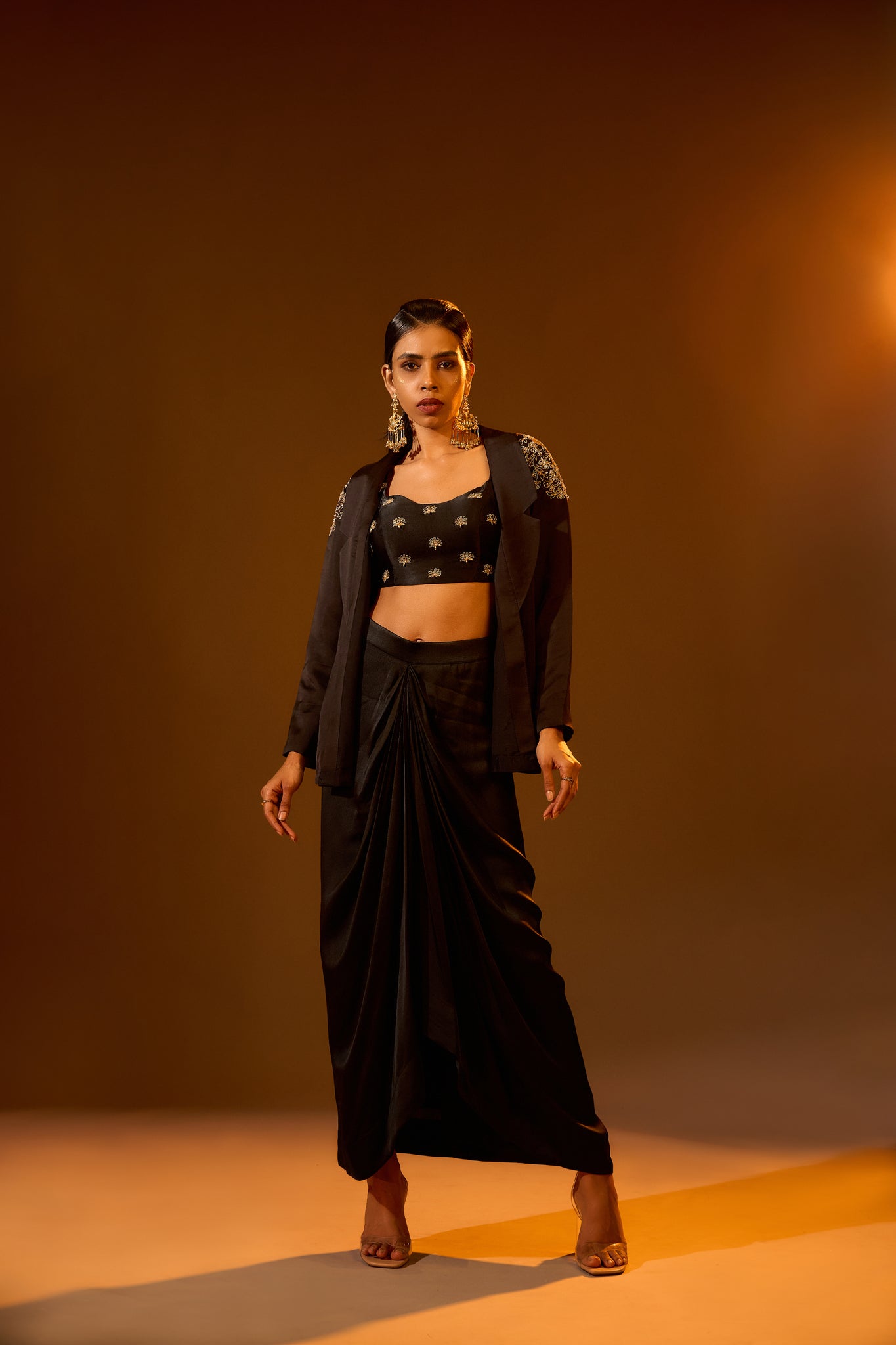 NEH Dori Embroidered Blazer, Dori Embroidered Blouse & Overlap Pleated Skirt